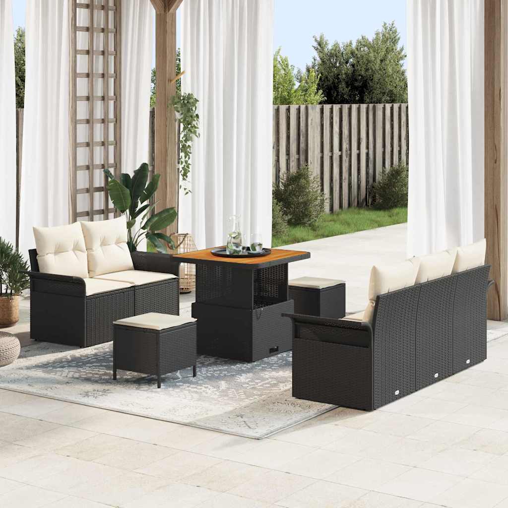 vidaXL Conjunto de sofá de jardín 8 uds. 7-Número de plazas