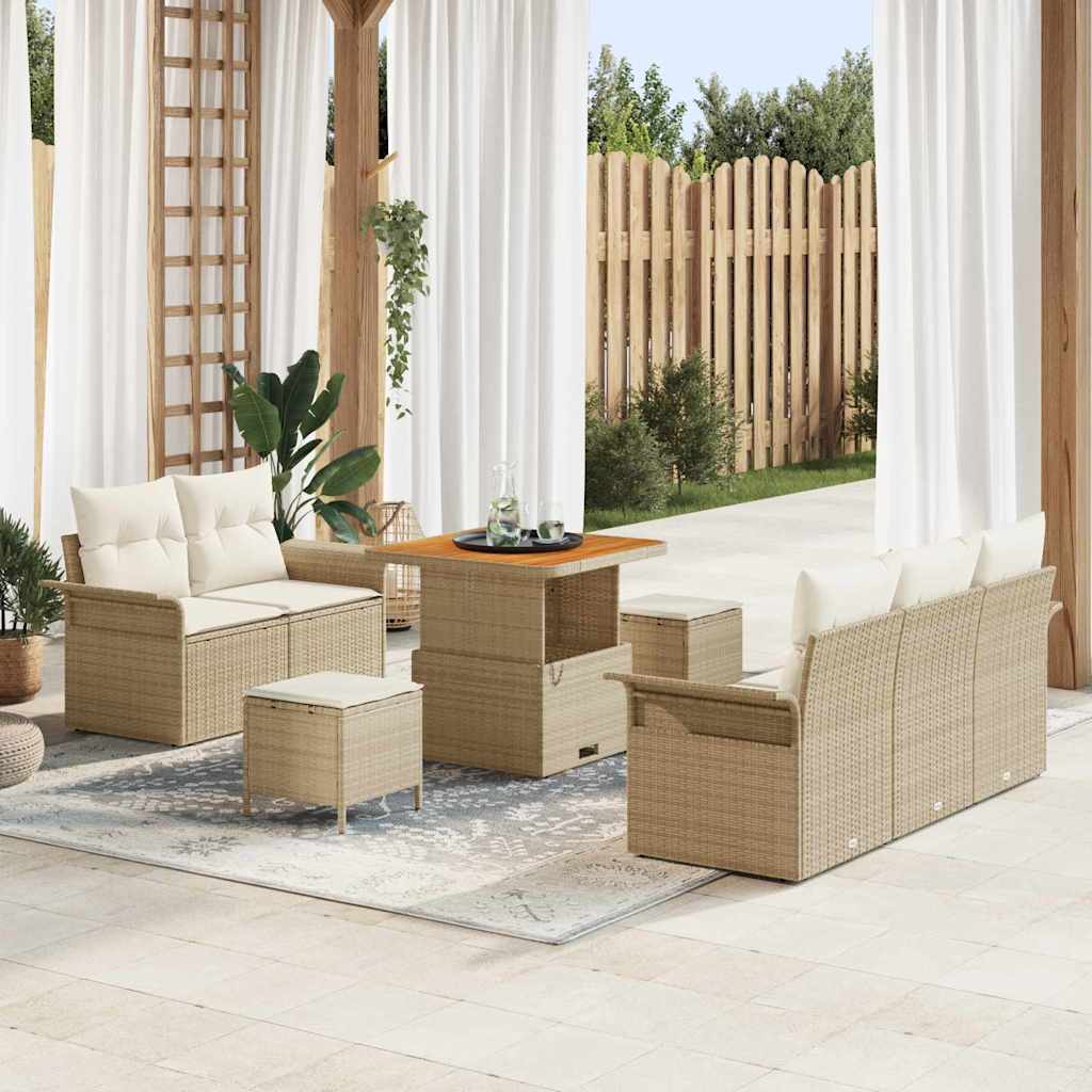 vidaXL Conjunto de sofá de jardín 8 uds. 7-Número de plazas