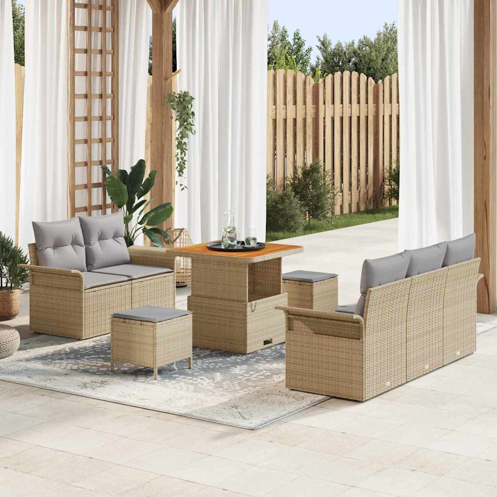 vidaXL Conjunto de sofá de jardín 8 uds. 7-Número de plazas