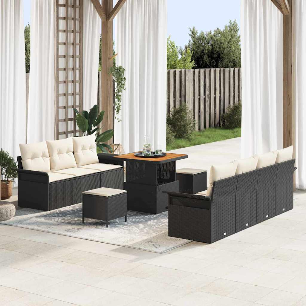 vidaXL Conjunto de sofá de jardín 10 uds. 9-Número de plazas