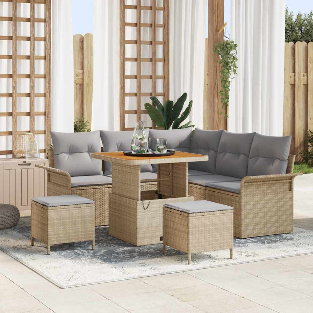 vidaXL Conjunto de sofá de jardín 8 uds. 7-Número de plazas