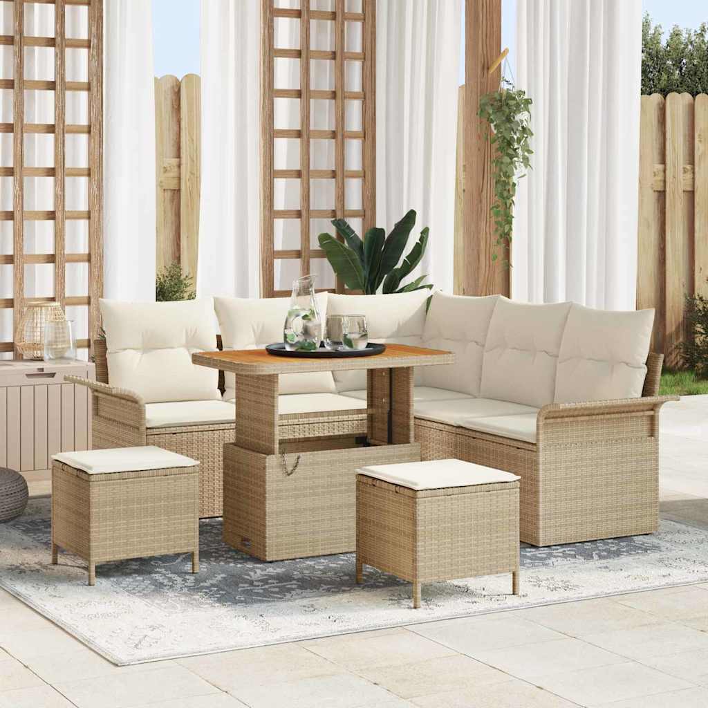 vidaXL Conjunto de sofá de jardín 8 uds. 7-Número de plazas