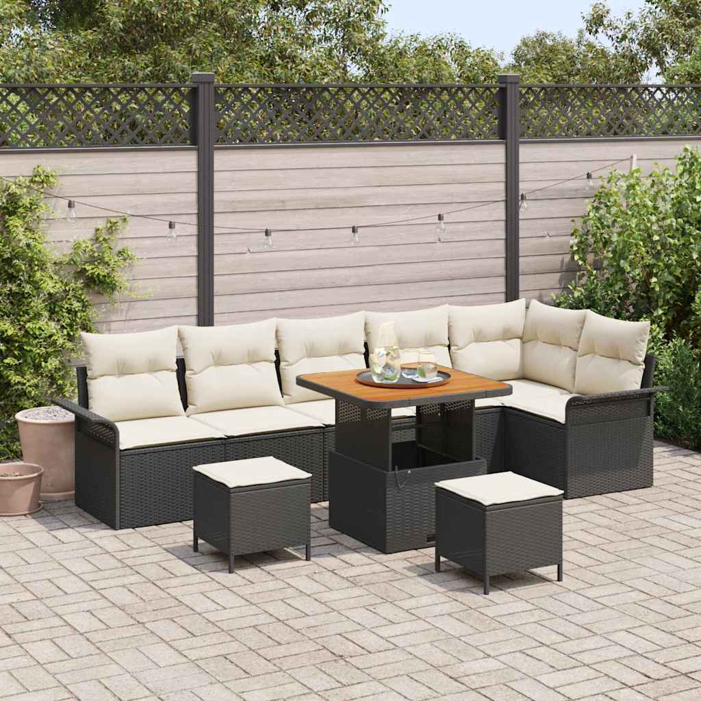 vidaXL Conjunto de sofá de jardín 9 uds. 8-Número de plazas