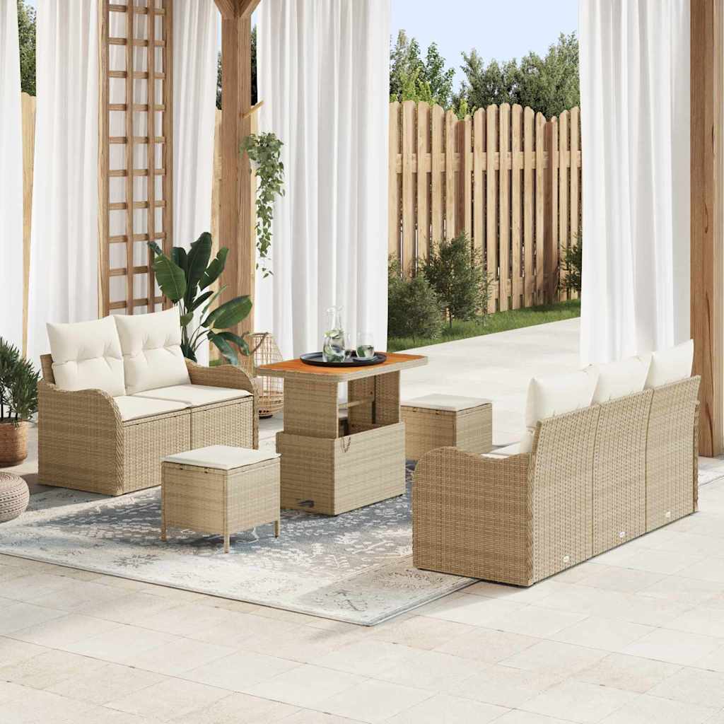 vidaXL Conjunto de sofá de jardín 8 uds. 7-Número de plazas
