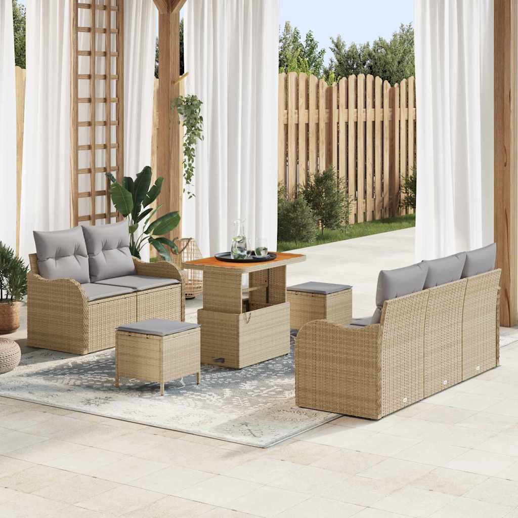 vidaXL Conjunto de sofá de jardín 8 uds. 7-Número de plazas