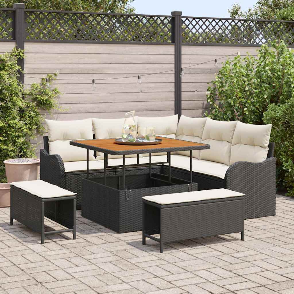 vidaXL Conjunto de sofá de jardín 8 uds. 7-Número de plazas