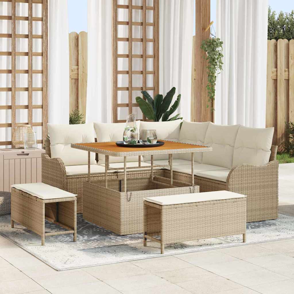 vidaXL Conjunto de sofá de jardín 8 uds. 7-Número de plazas