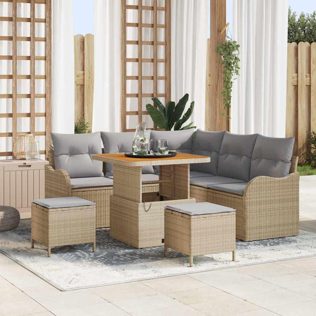 vidaXL Conjunto de sofá de jardín 8 uds. 7-Número de plazas