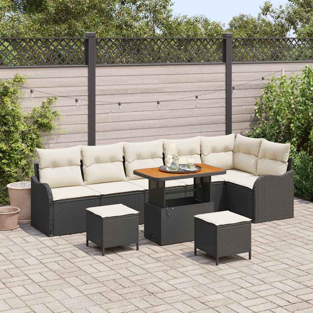 vidaXL Conjunto de sofá de jardín 9 uds. 8-Número de plazas