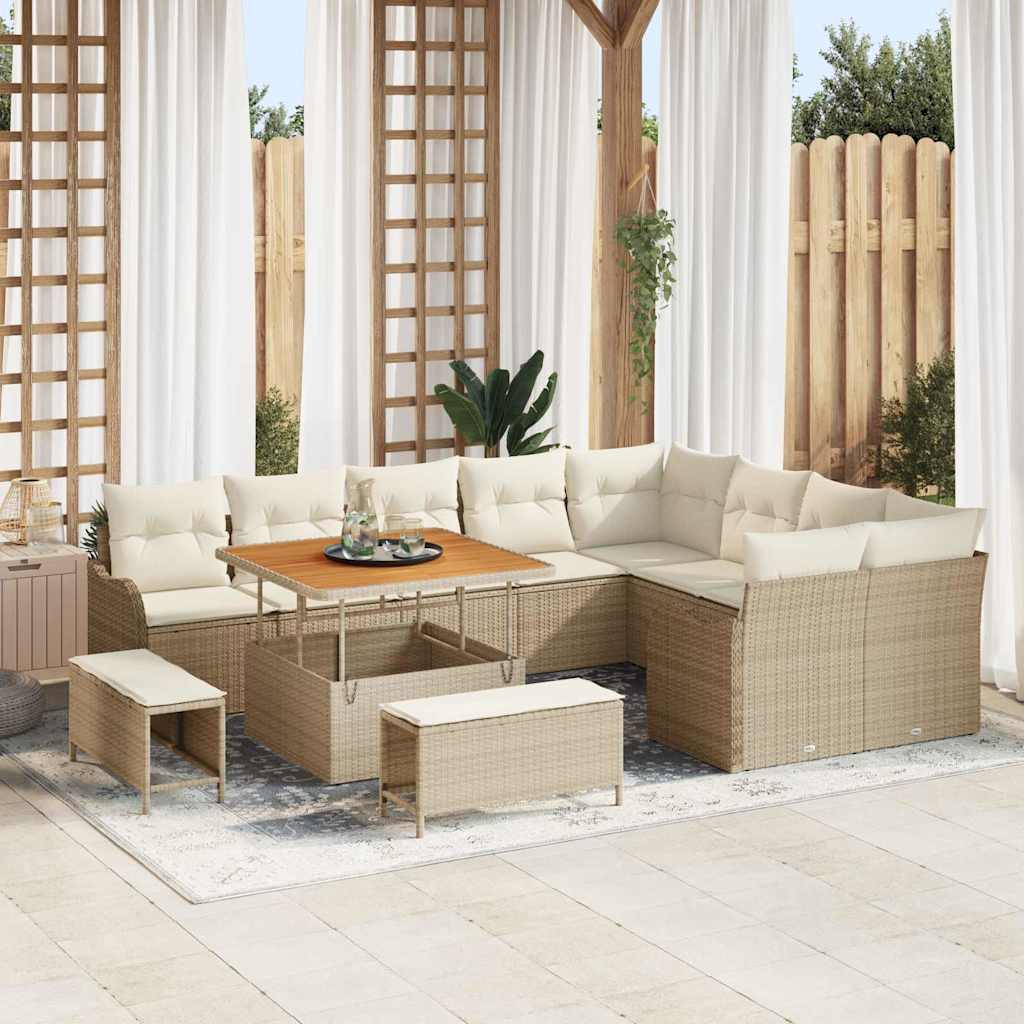 vidaXL Conjunto de sofá de jardín 12 uds. 11-Número de plazas