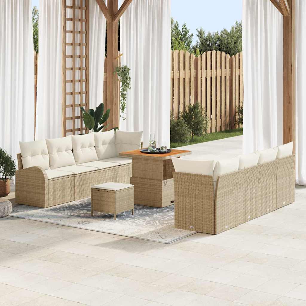 vidaXL Conjunto de sofá de jardín 11 uds. 10-Número de plazas