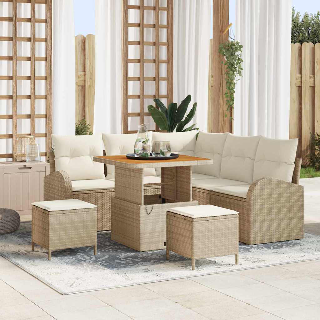 vidaXL Conjunto de sofá de jardín 8 uds. 7-Número de plazas