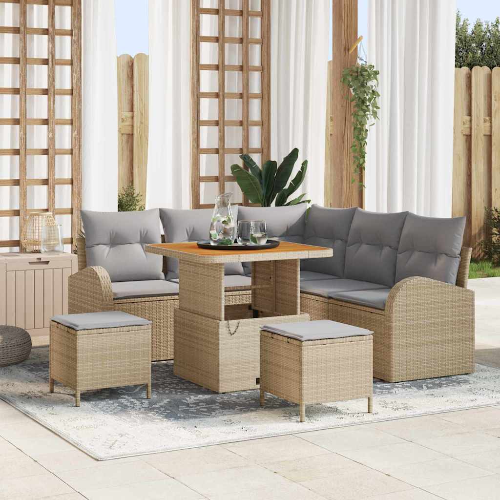 vidaXL Conjunto de sofá de jardín 8 uds. 7-Número de plazas