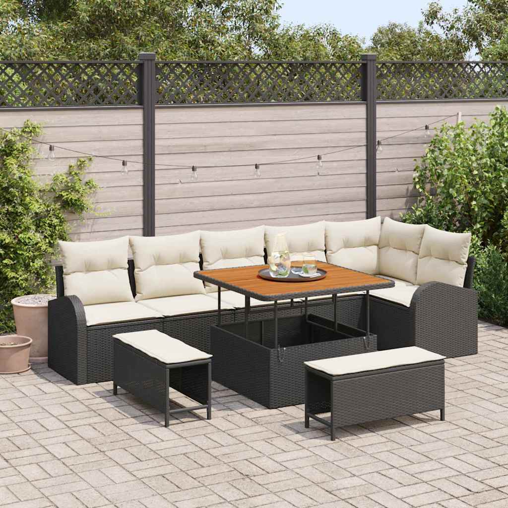 vidaXL Conjunto de sofá de jardín 9 uds. 8-Número de plazas