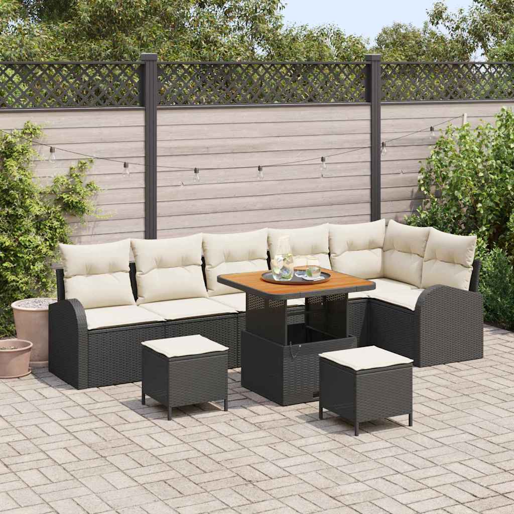 vidaXL Conjunto de sofá de jardín 9 uds. 8-Número de plazas