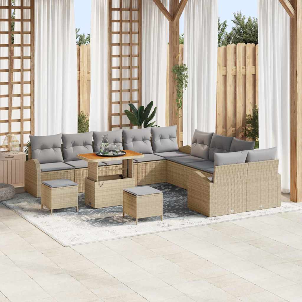 vidaXL Conjunto de sofá de jardín 13 uds. 12-Número de plazas