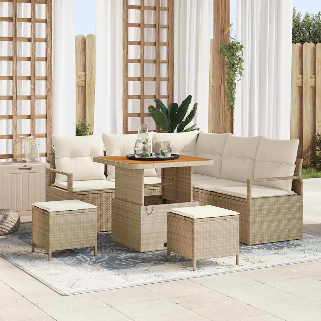 vidaXL Conjunto de sofá de jardín 8 uds. 7-Número de plazas
