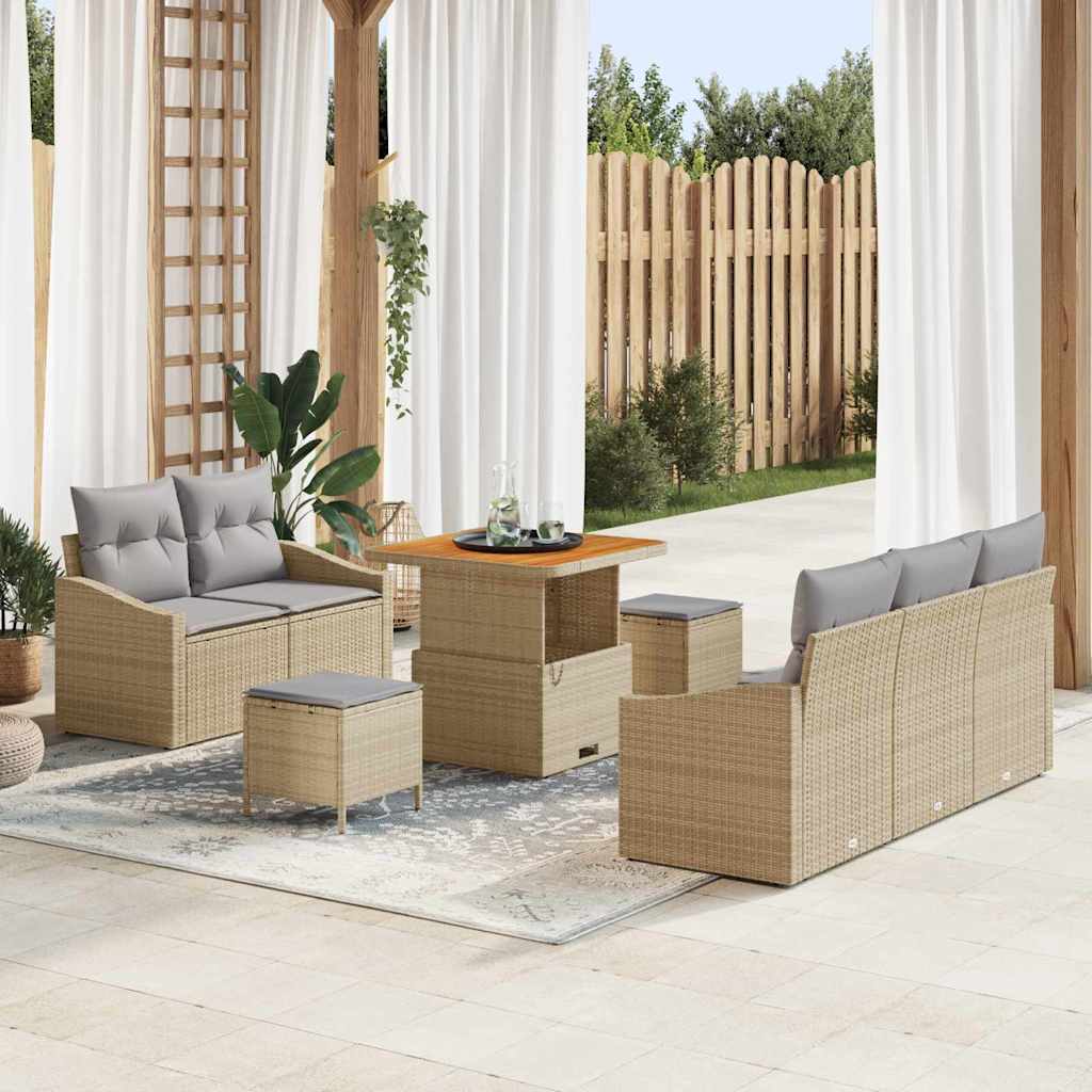 vidaXL Conjunto de sofá de jardín 8 uds. 7-Número de plazas