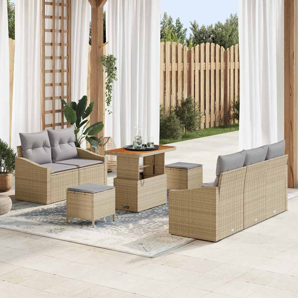 vidaXL Conjunto de sofá de jardín 8 uds. 7-Número de plazas