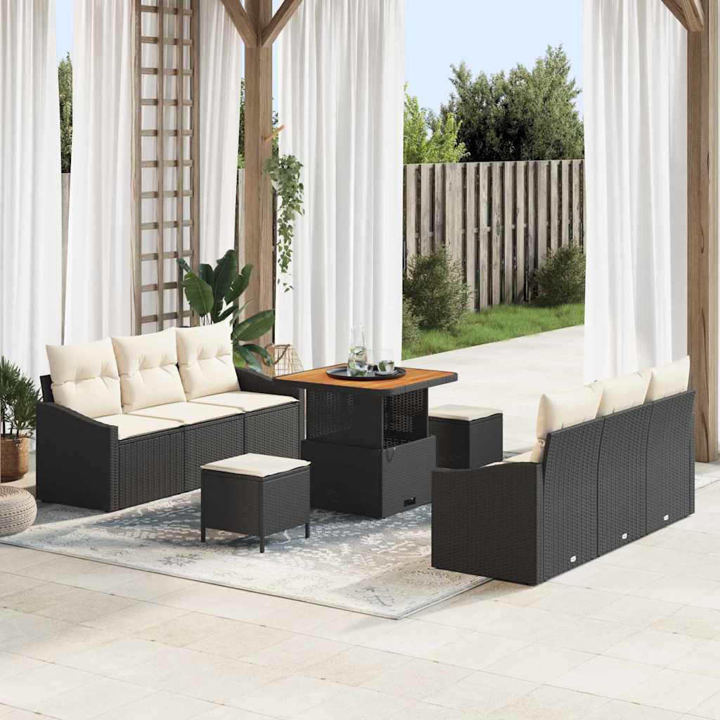 vidaXL Conjunto de sofá de jardín 9 uds. 8-Número de plazas