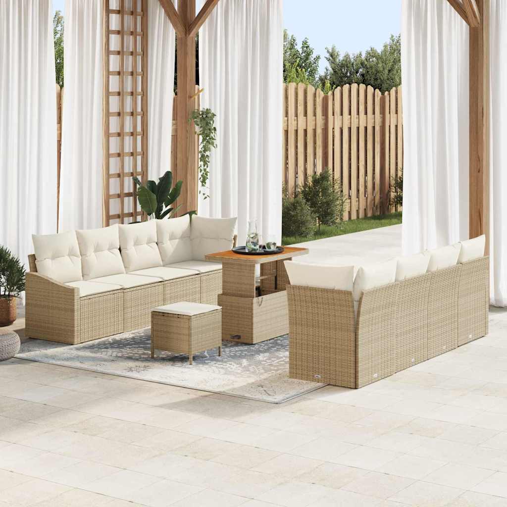 vidaXL Conjunto de sofá de jardín 11 uds. 10-Número de plazas