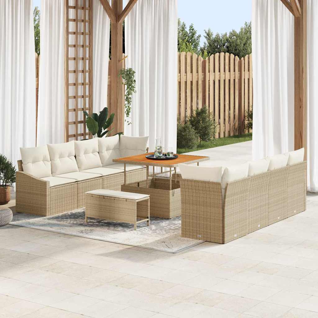 vidaXL Conjunto de sofá de jardín 11 uds. 10-Número de plazas