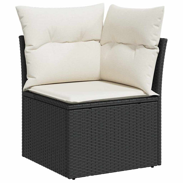 vidaXL Conjunto de sofás de jardín 8 uds. 7-Número de plazas Negro