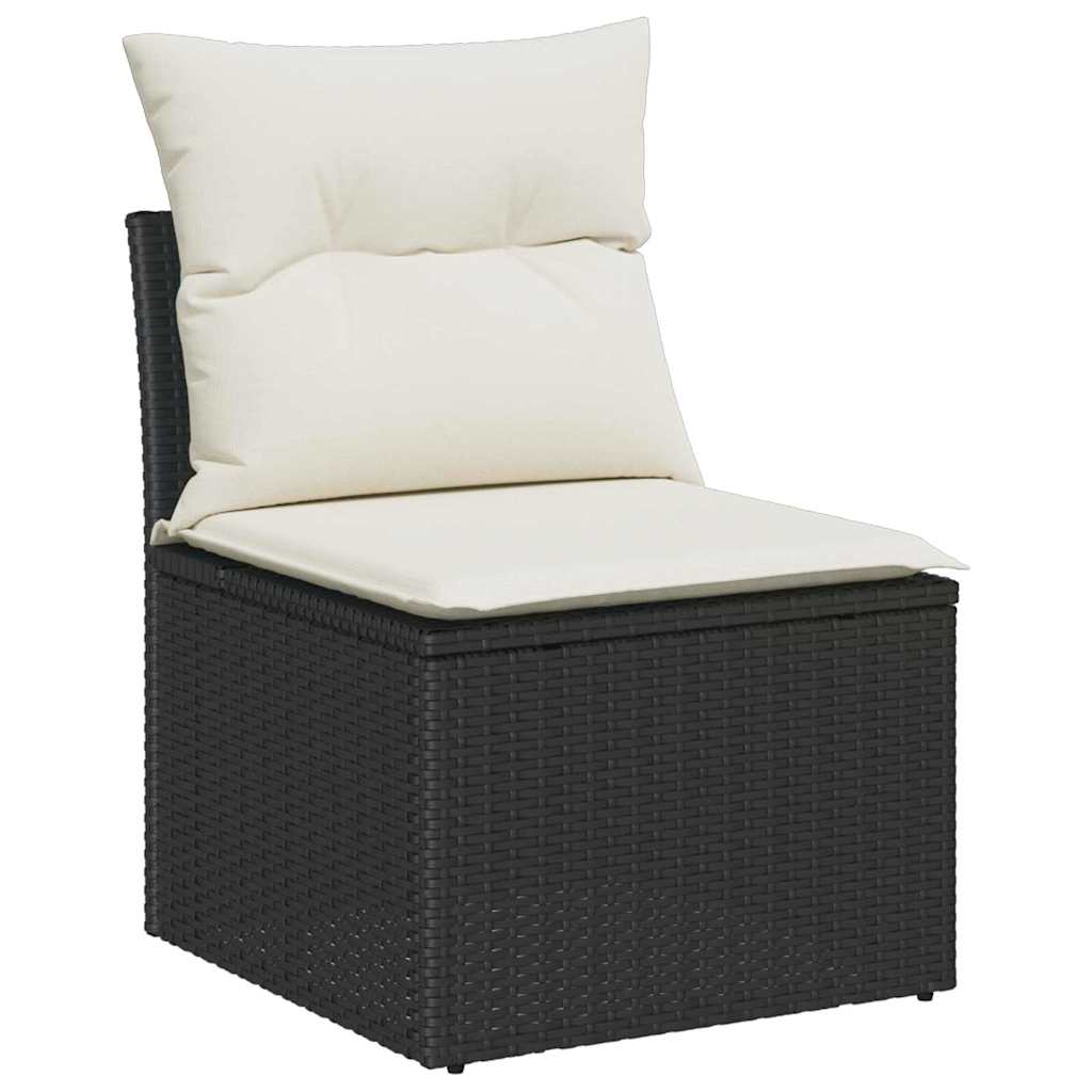 vidaXL Conjunto de sofás de jardín 12 uds. 7-Número de plazas Negro
