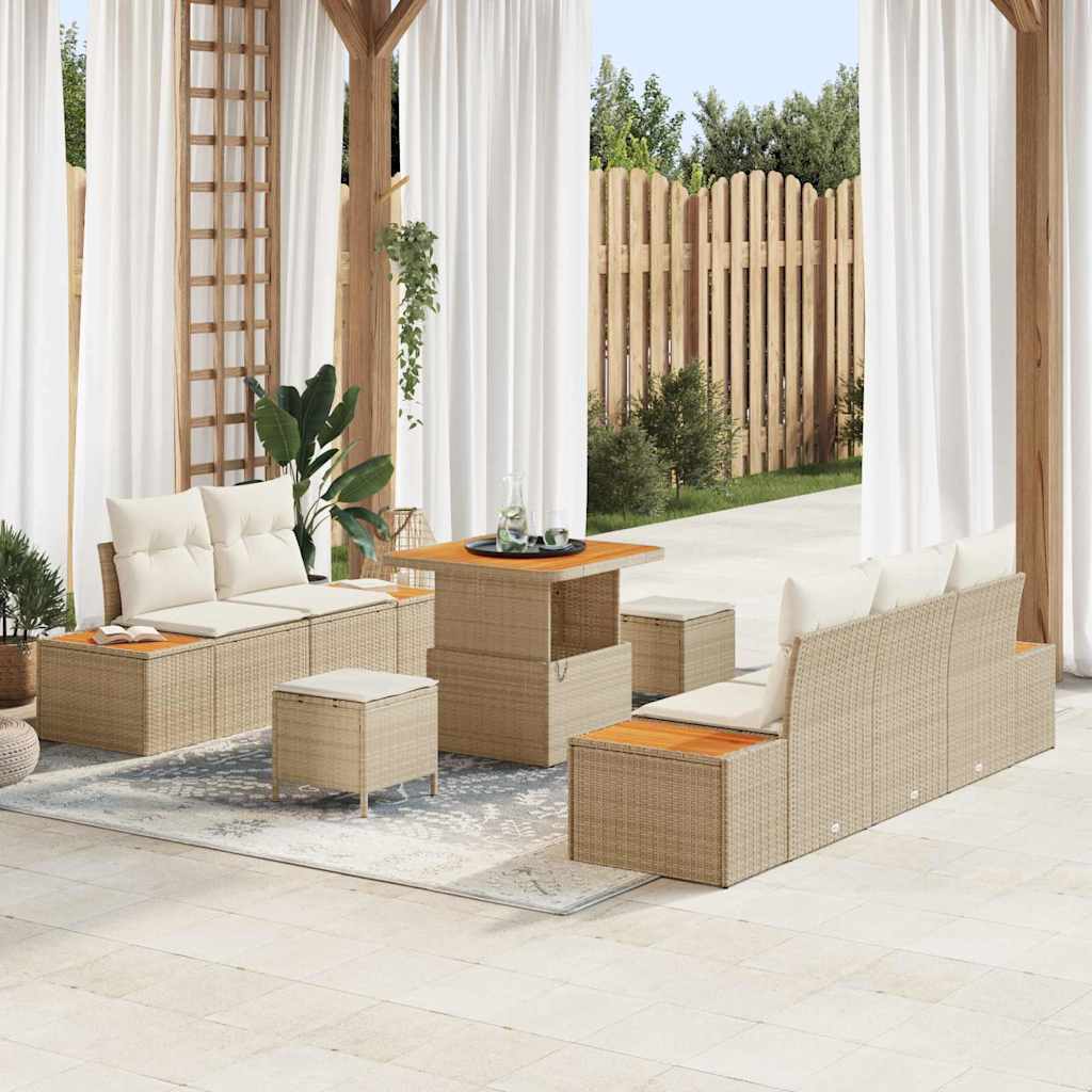 vidaXL Conjunto de sofá de jardín 8 uds. 7-Número de plazas