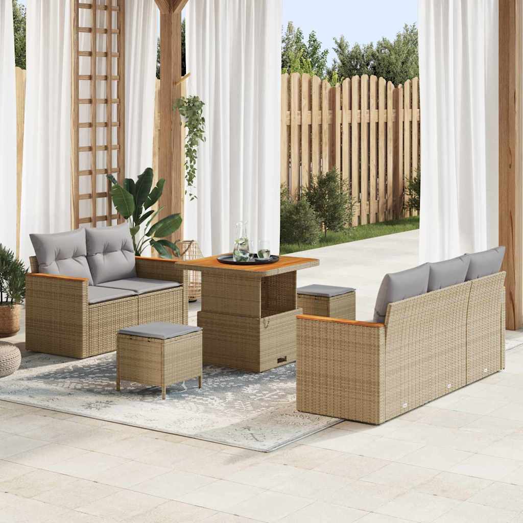 vidaXL Conjunto de sofás de jardín 10 uds. 7-Número de plazas