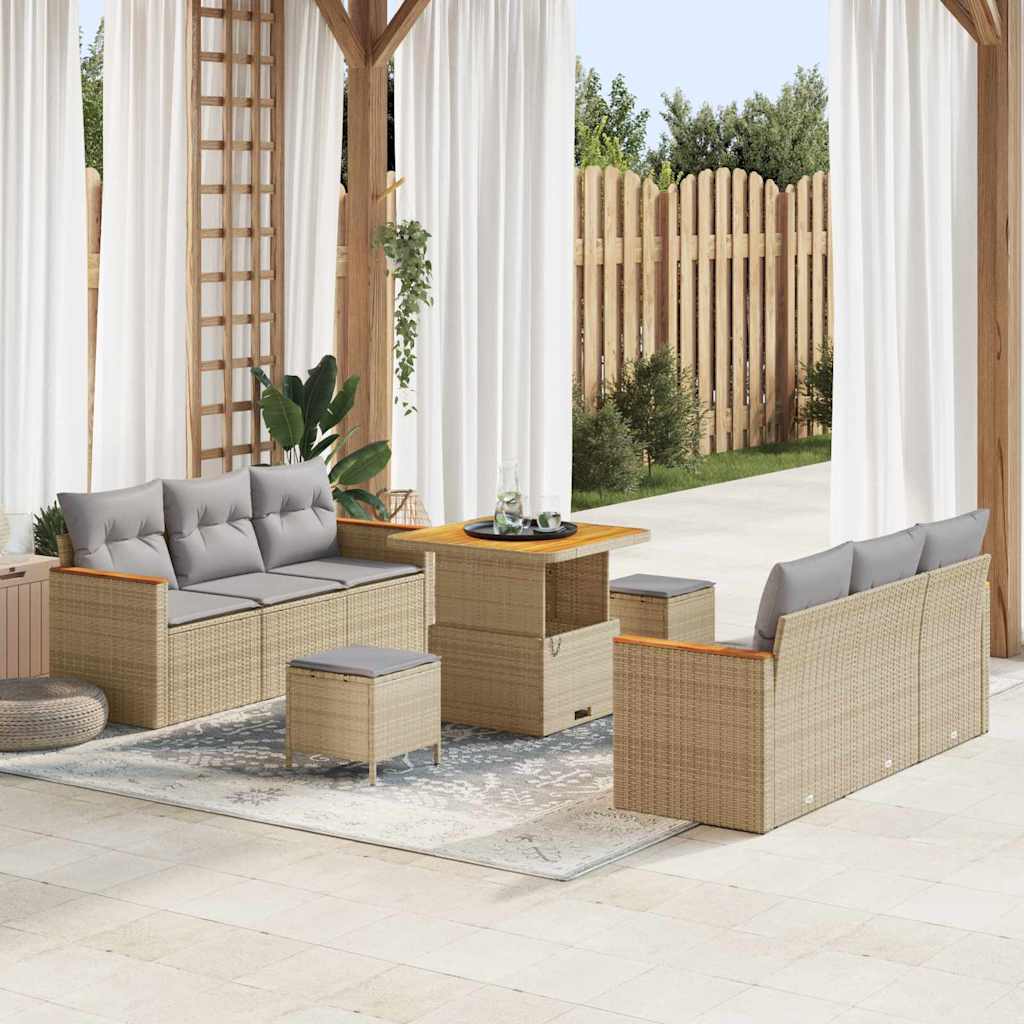 vidaXL Conjunto de sofás de jardín 11 uds. 10-Número de plazas