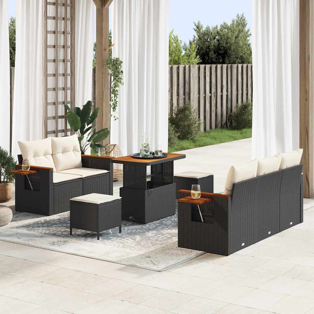 vidaXL Conjunto de sofás de jardín 10 uds. 7-Número de plazas