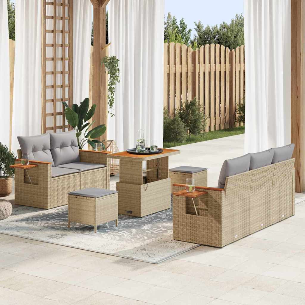 vidaXL Conjunto de sofás de jardín 10 uds. 7-Número de plazas