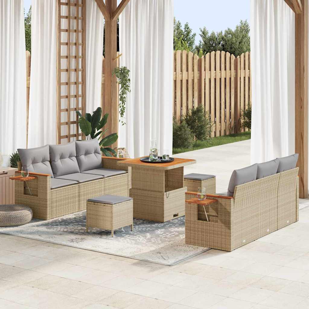 vidaXL Conjunto de sofás de jardín 11 uds. 8-Número de plazas