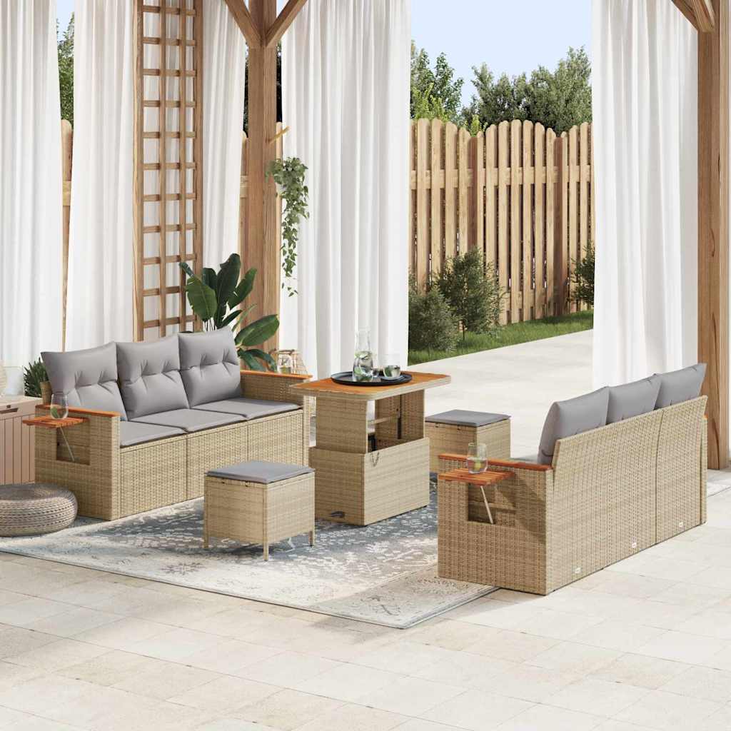 vidaXL Conjunto de sofás de jardín 11 uds. 8-Número de plazas