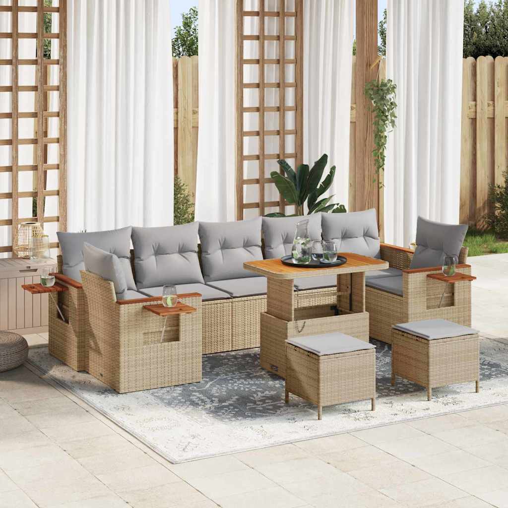 vidaXL Conjunto de sofás de jardín 13 uds. 9-Número de plazas