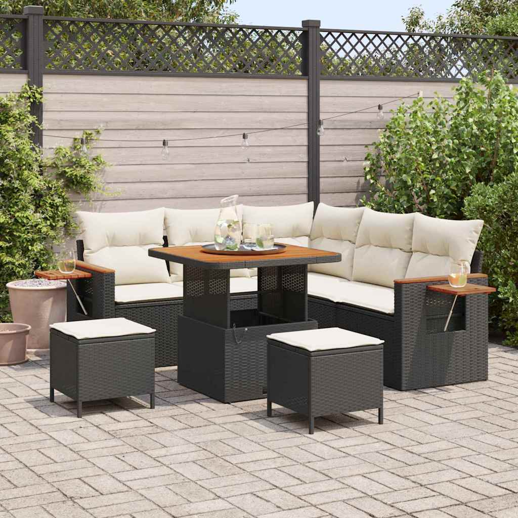 vidaXL Conjunto de sofás de jardín 9 uds. 8-Número de plazas