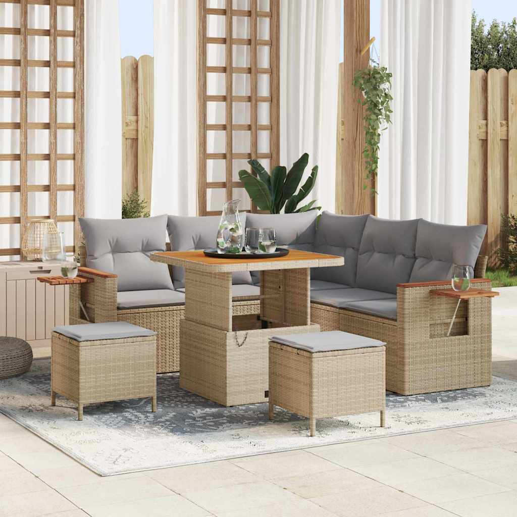 vidaXL Conjunto de sofás de jardín 9 uds. 8-Número de plazas