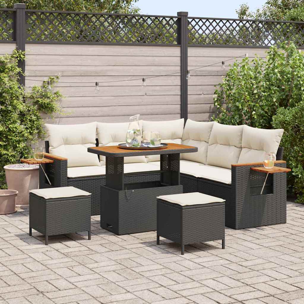 vidaXL Conjunto de sofás de jardín 9 uds. 8-Número de plazas