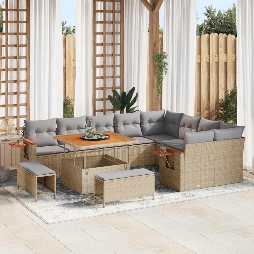 vidaXL Conjunto de sofás de jardín 13 uds. 11-Número de plazas