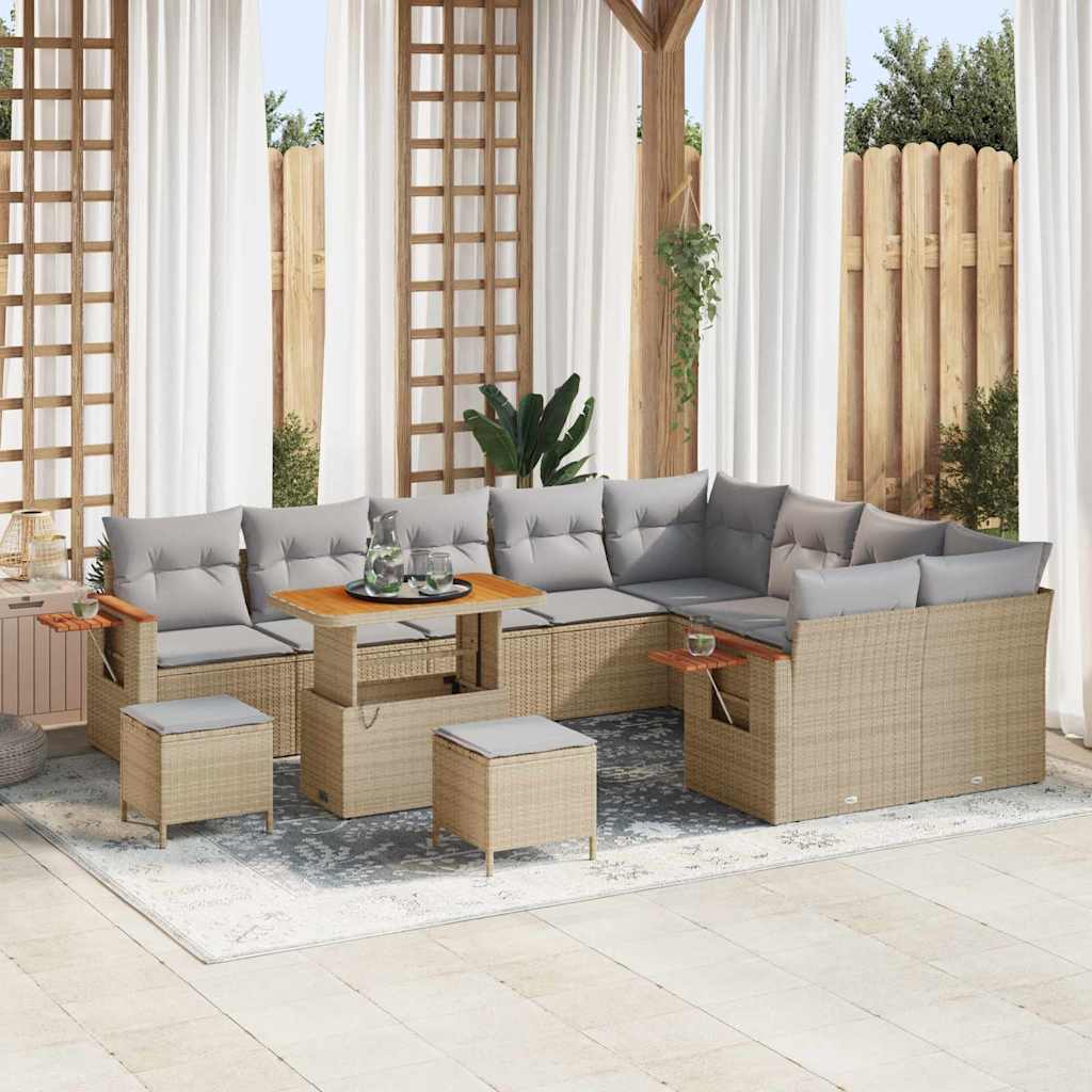 vidaXL Conjunto de sofás de jardín 13 uds. 9-Número de plazas