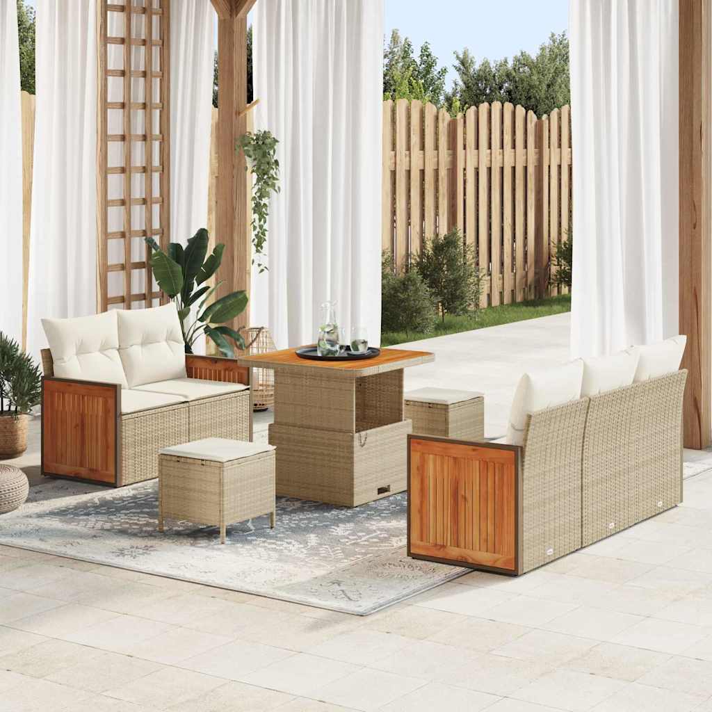 vidaXL Conjunto de sofás de jardín 10 uds. 7-Número de plazas