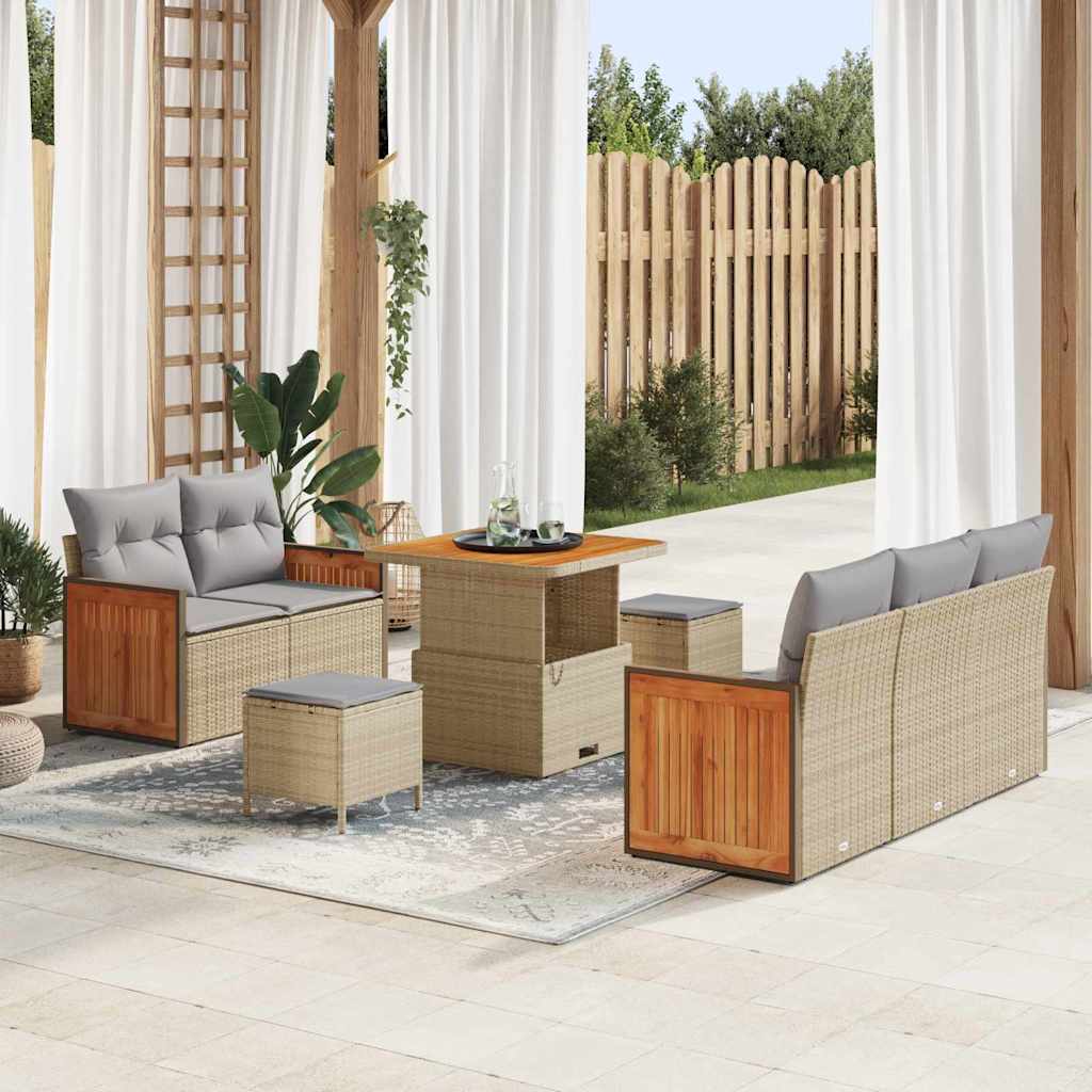 vidaXL Conjunto de sofás de jardín 10 uds. 7-Número de plazas