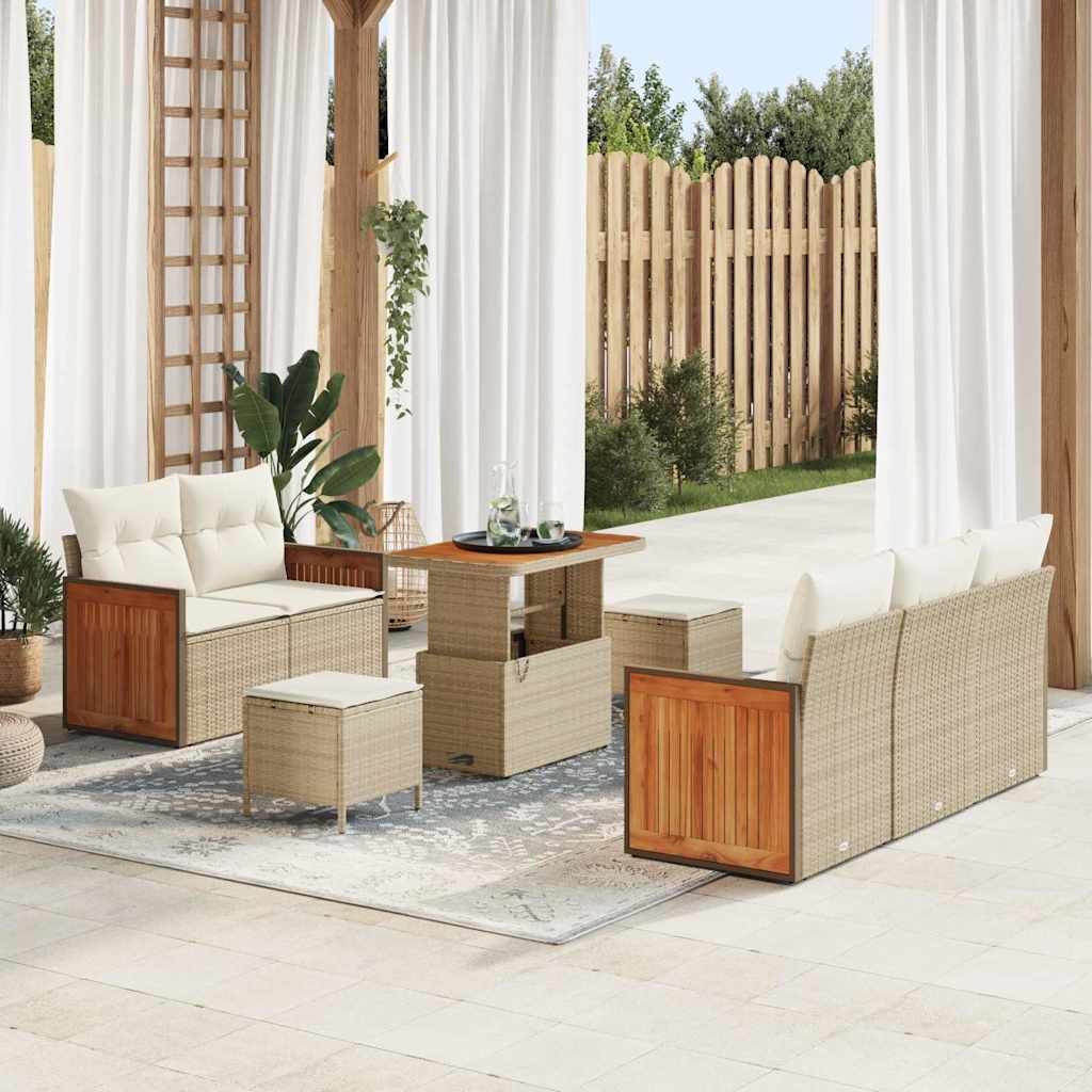 vidaXL Conjunto de sofás de jardín 10 uds. 7-Número de plazas