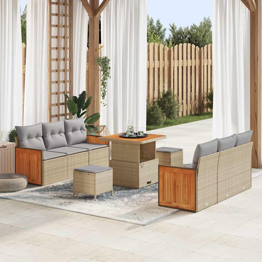 vidaXL Conjunto de sofás de jardín 11 uds. 8-Número de plazas