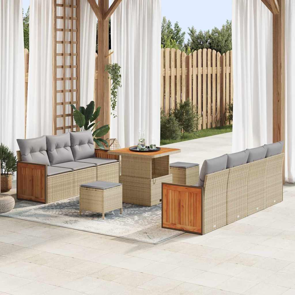 vidaXL Conjunto de sofás de jardín 13 uds. 9-Número de plazas