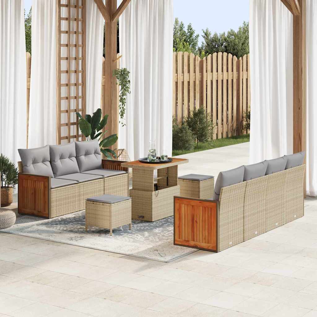 vidaXL Conjunto de sofás de jardín 13 uds. 9-Número de plazas