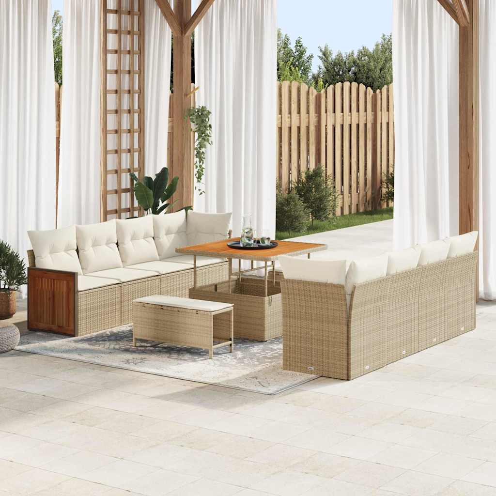 vidaXL Conjunto de sofás de jardín Beige y Crema 231 x 224 x 85 cm