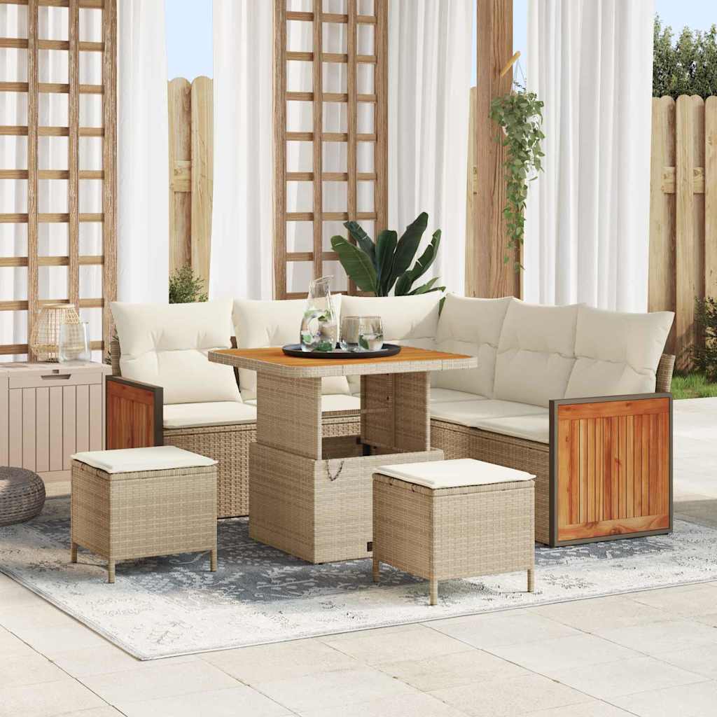 vidaXL Conjunto de sofás de jardín 9 uds. 6-Número de plazas