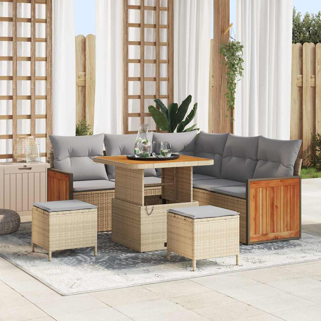vidaXL Conjunto de sofás de jardín 9 uds. 6-Número de plazas
